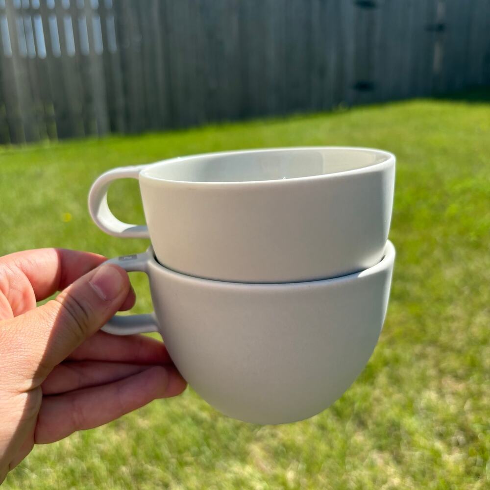 Gray Large Nespresso Cappuccino Mugs Set of 2